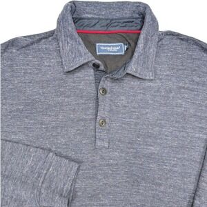Vineyard Vines Long Sleeve Polo Shirt Heathered Blue‎ Men's Size L